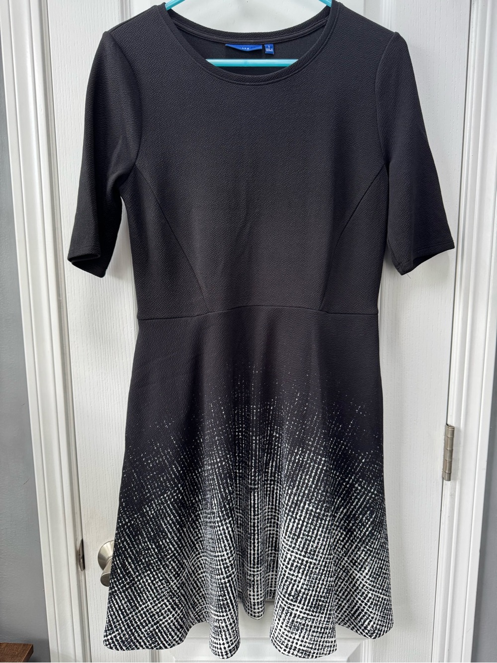 Apt. 9 Black and White Midi Fit-and-Flare Dress